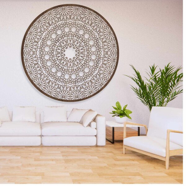 Mandala luxoasă din lemn pe perete, decorațiune interioară 3D | HELA