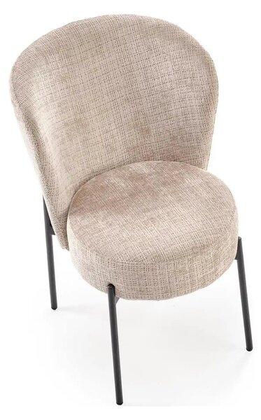 Scaun K590, bej - Cremona 14, stofa catifelata/otel, 55x66x80 cm