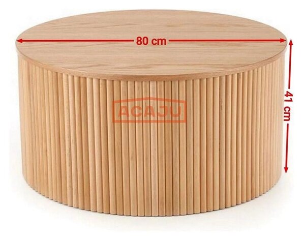 Masuta cafea WOODY, stejar natural, 80x80x41 cm