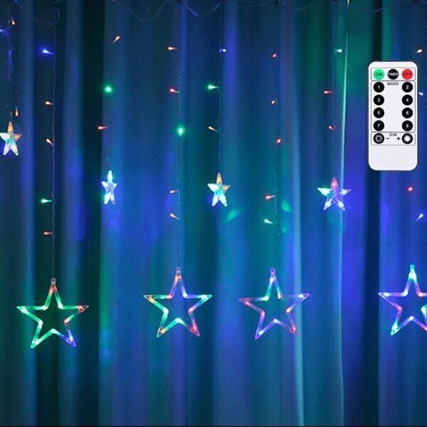 Aigostar - Șirag LED de Crăciun pentru exterior 120xLED/8 funcții 6x0,6m IP44 multicolor + telecomandă