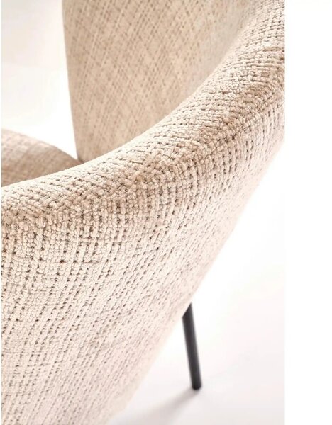 Scaun K590, bej - Cremona 14, stofa catifelata/otel, 55x66x80 cm