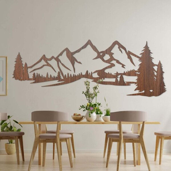 Pictură murală din lemn - Munți și pădure | SOFI