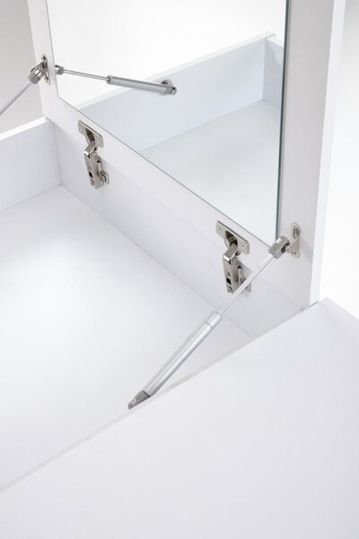 Masa de toaleta MEGAN, alb, PAL laminat, cu oglinda, 120x50x76 cm