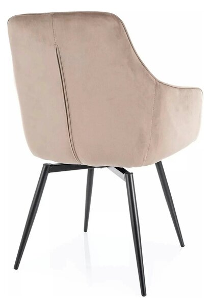 Scaun SERVIO, bej inchis - Bluvel 40, stofa catifelata/metal, 55x58x88