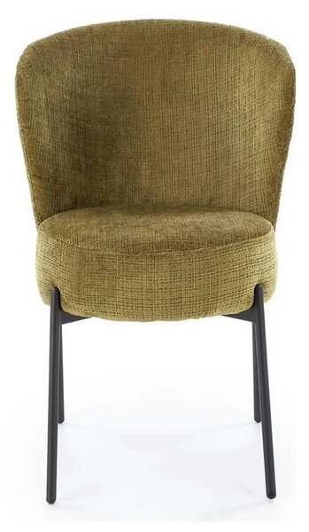 Scaun K590, verde olive - Cremona 38, stofa catifelata/otel, 55x66x80