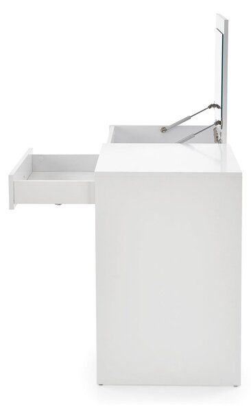 Masa de toaleta MEGAN, alb, PAL laminat, cu oglinda, 120x50x76 cm