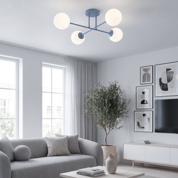 Lustră aplicată ROMA 4xE14/10W/230V albastră