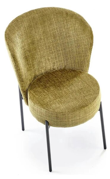 Scaun K590, verde olive - Cremona 38, stofa catifelata/otel, 55x66x80