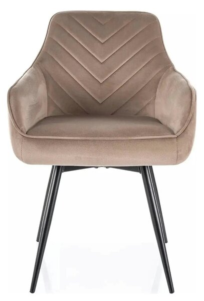 Scaun SERVIO, bej inchis - Bluvel 40, stofa catifelata/metal, 55x58x88