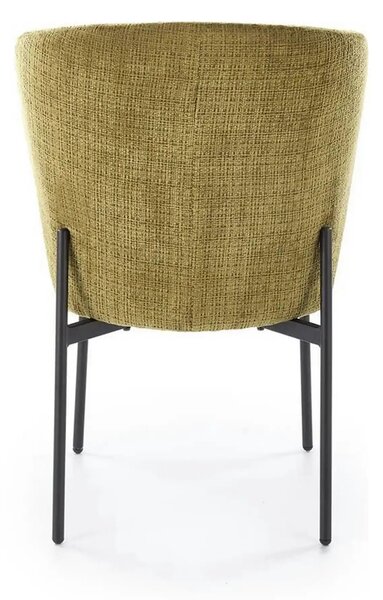 Scaun K590, verde olive - Cremona 38, stofa catifelata/otel, 55x66x80