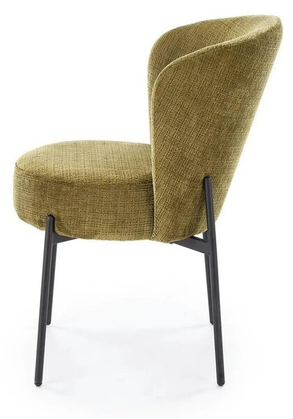 Scaun K590, verde olive - Cremona 38, stofa catifelata/otel, 55x66x80