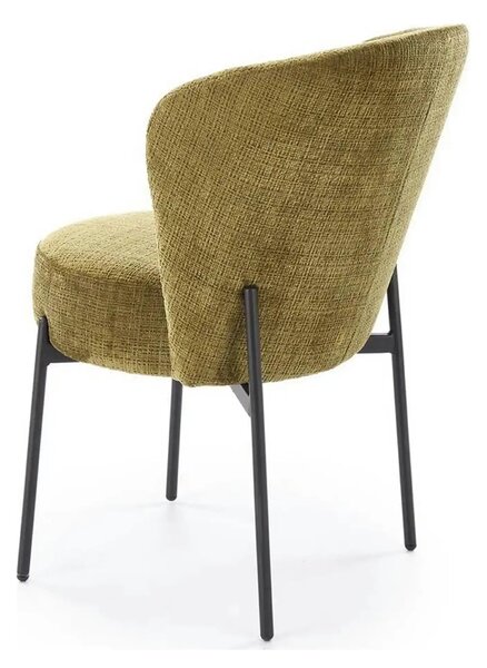 Scaun K590, verde olive - Cremona 38, stofa catifelata/otel, 55x66x80