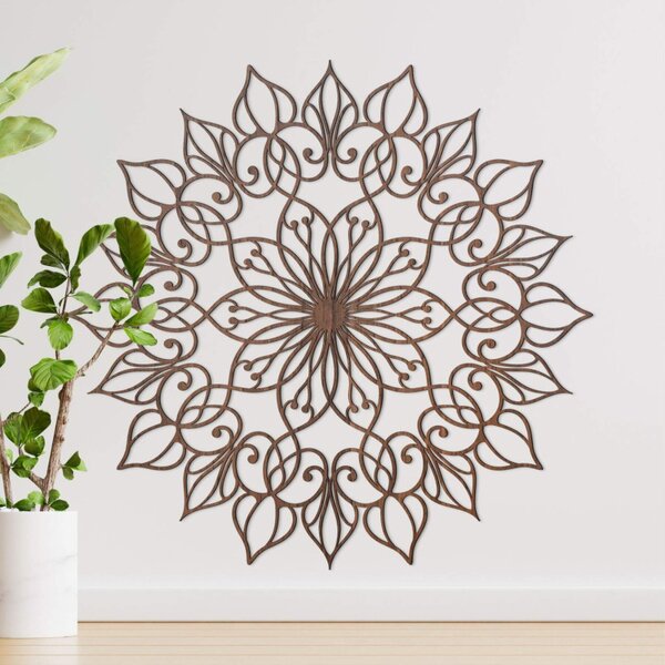 Decorațiune murală din lemn Mandala Lotus | QUASAR