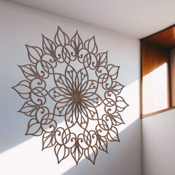 Decorațiune murală din lemn Mandala Lotus | QUASAR