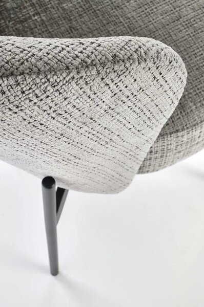 Scaun K590, gri - Cremona 96, stofa catifelata/otel, 55x66x80 cm