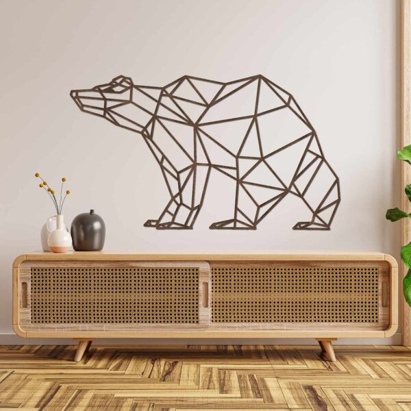 Pictură murală din lemn Ursuleț geometric | BRUKO