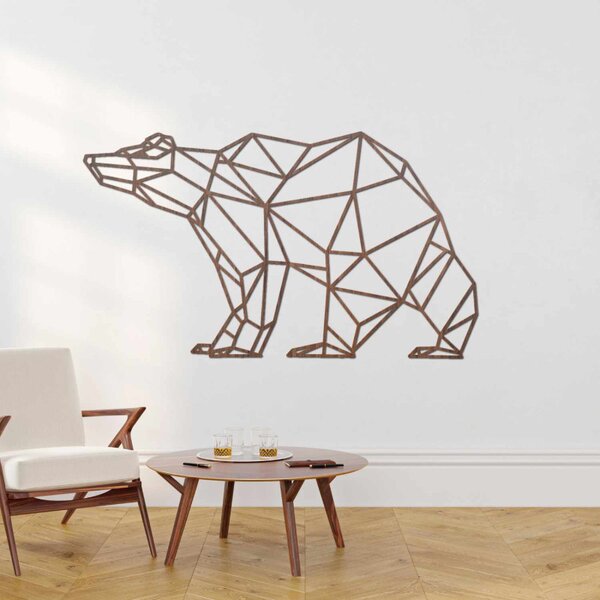 Pictură murală din lemn Ursuleț geometric | BRUKO