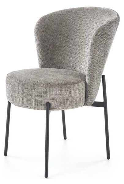 Scaun K590, gri - Cremona 96, stofa catifelata/otel, 55x66x80 cm