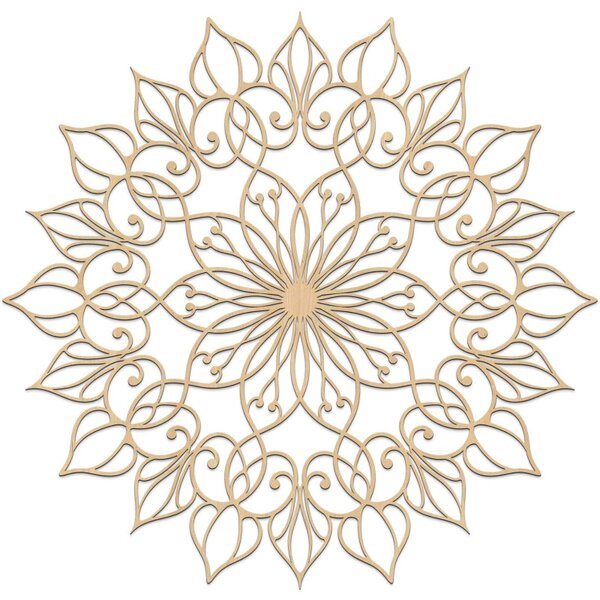 Decorațiune murală din lemn Mandala Lotus | QUASAR