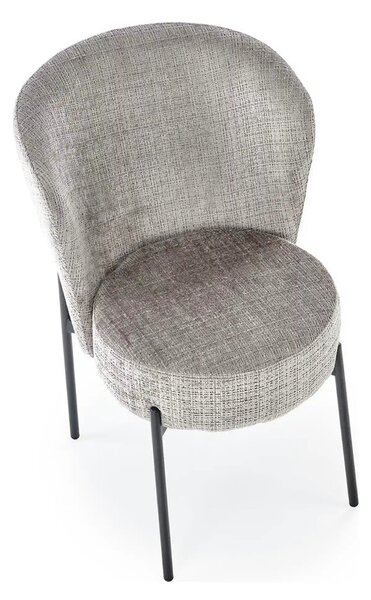 Scaun K590, gri - Cremona 96, stofa catifelata/otel, 55x66x80 cm
