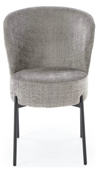 Scaun K590, gri - Cremona 96, stofa catifelata/otel, 55x66x80 cm