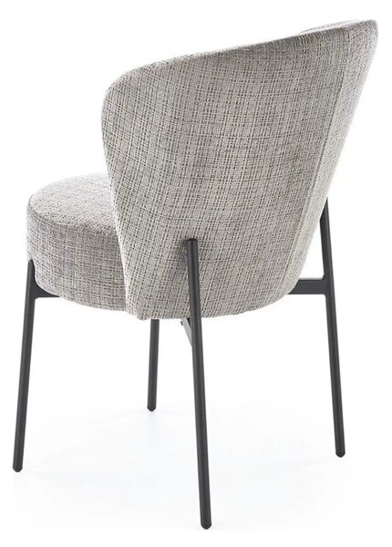 Scaun K590, gri - Cremona 96, stofa catifelata/otel, 55x66x80 cm