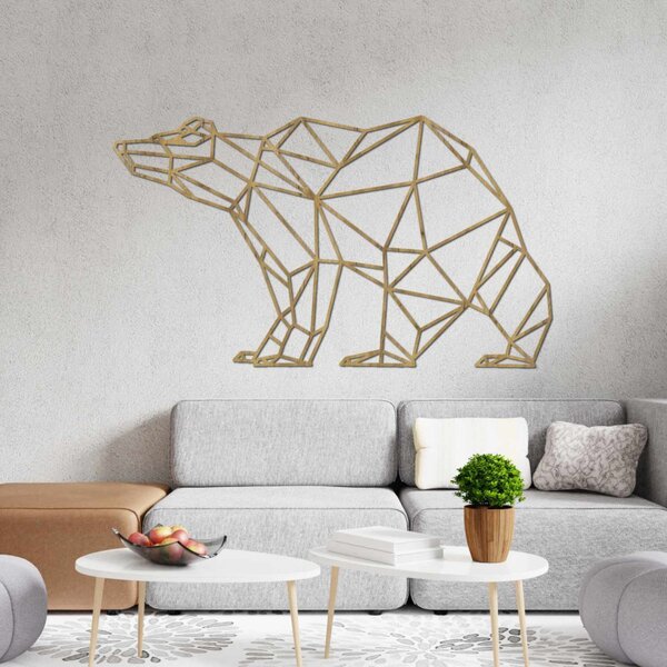 Pictură murală din lemn Ursuleț geometric | BRUKO