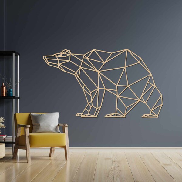 Pictură murală din lemn Ursuleț geometric | BRUKO