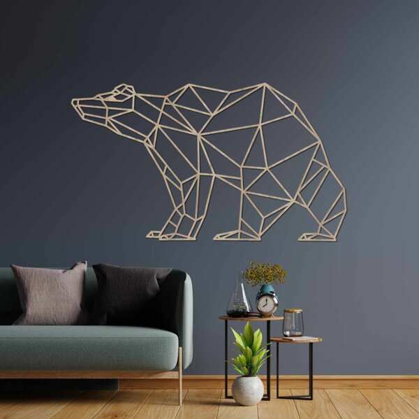 Pictură murală din lemn Ursuleț geometric | BRUKO