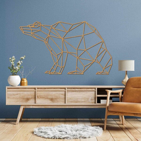 Pictură murală din lemn Ursuleț geometric | BRUKO