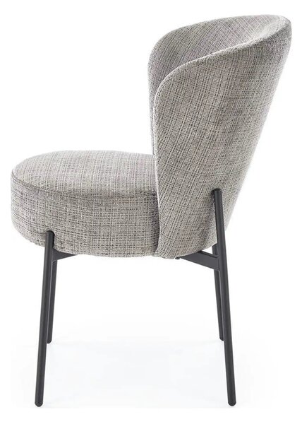 Scaun K590, gri - Cremona 96, stofa catifelata/otel, 55x66x80 cm
