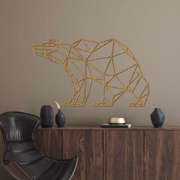 Pictură murală din lemn Ursuleț geometric | BRUKO