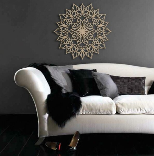 Decorațiune murală din lemn Mandala Lotus | QUASAR