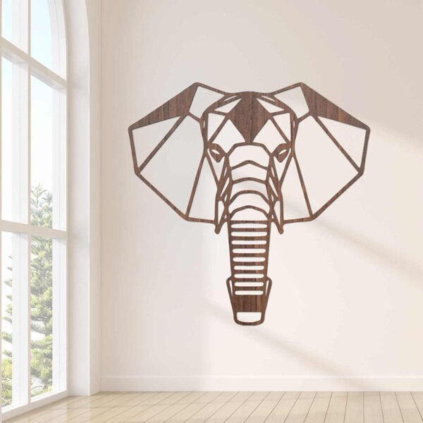 Decorațiune murală din lemn cu cap de elefant | LOXOD
