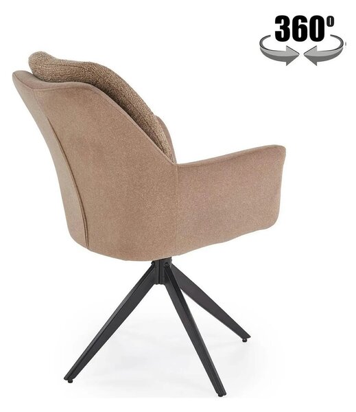 Scaun K591, maro/negru, stofa clasica/otel, 65x73x94 cm
