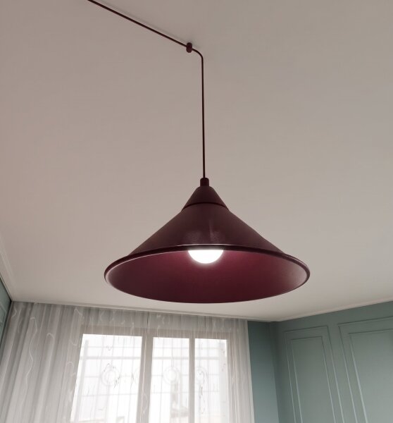 Lustră pe cablu ABRAMO 2xE27/15W/230V roșie