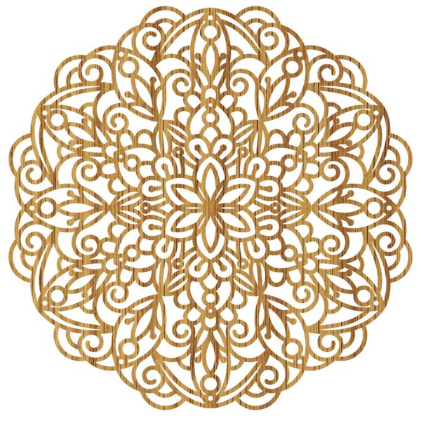Mandala din lemn pentru perete, decor floral | MELLANY