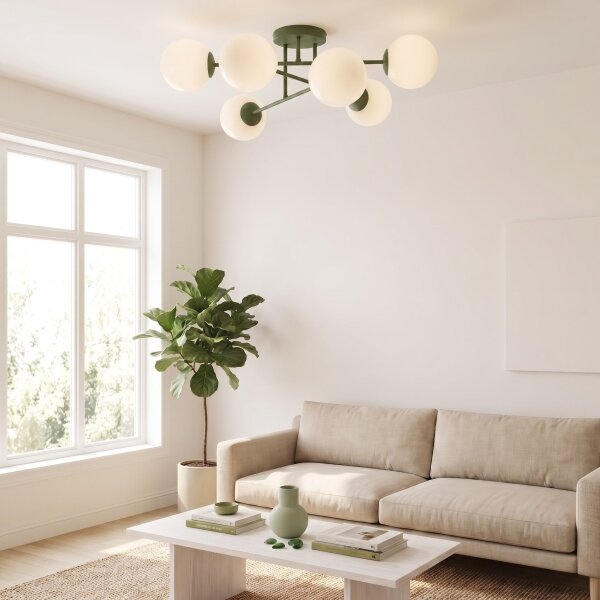 Lustră aplicată ROMA 6xE14/10W/230V verde