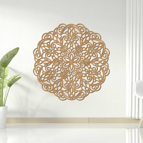 Mandala din lemn pentru perete, decor floral | MELLANY