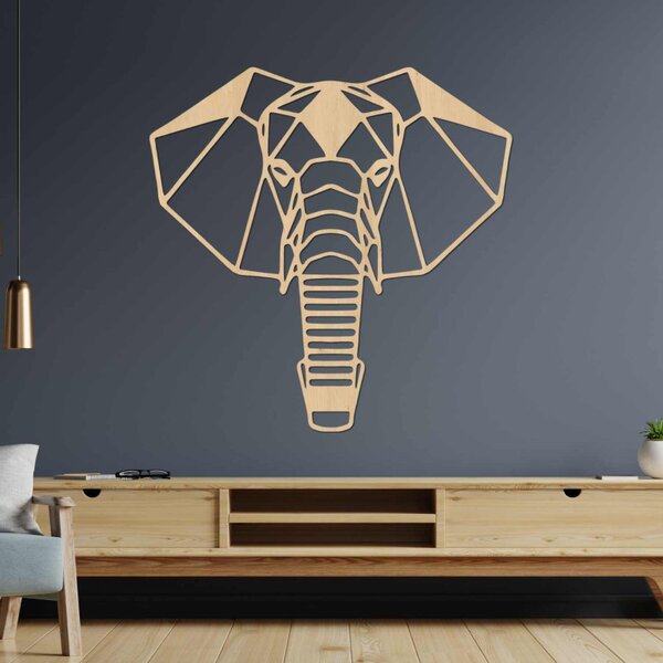 Decorațiune murală din lemn cu cap de elefant | LOXOD