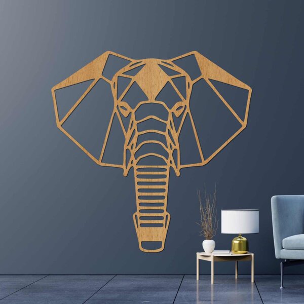 Decorațiune murală din lemn cu cap de elefant | LOXOD