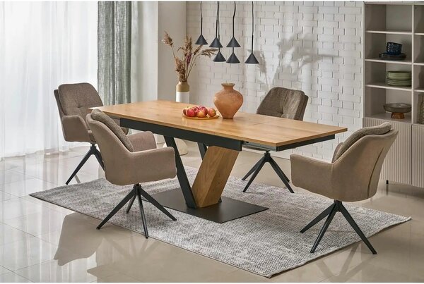 Scaun K591, maro/negru, stofa clasica/otel, 65x73x94 cm