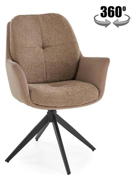 Scaun K591, maro/negru, stofa clasica/otel, 65x73x94 cm