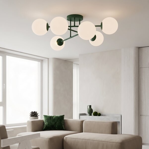 Lustră aplicată ROMA 6xE14/10W/230V verde