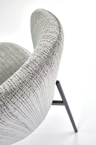 Scaun K590, gri - Cremona 96, stofa catifelata/otel, 55x66x80 cm