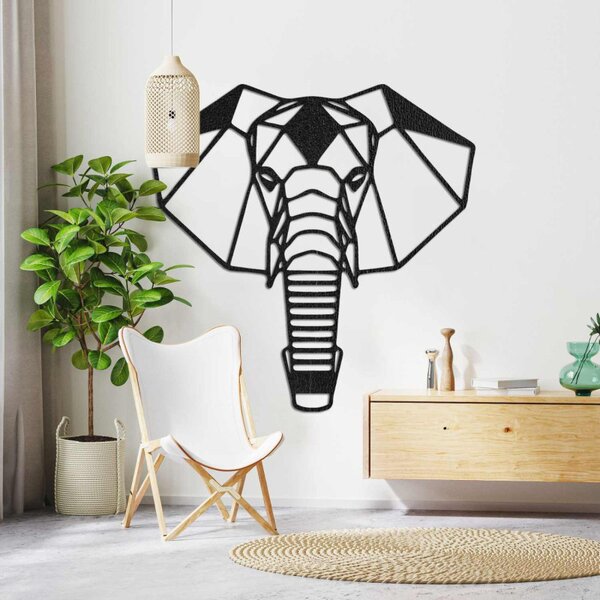 Decorațiune murală din lemn cu cap de elefant | LOXOD