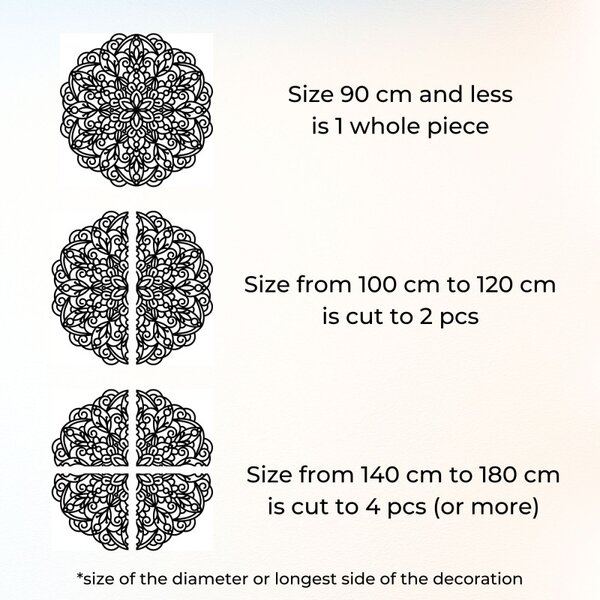 Mandala din lemn pentru perete, decor floral | MELLANY