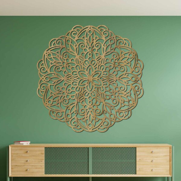 Mandala din lemn pentru perete, decor floral | MELLANY