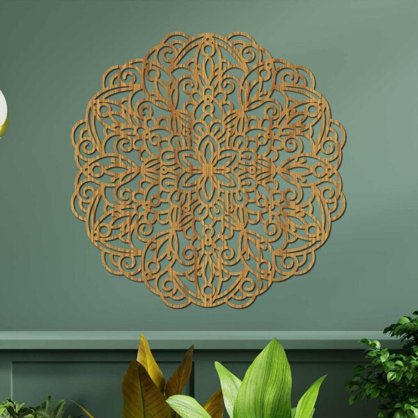 Mandala din lemn pentru perete, decor floral | MELLANY