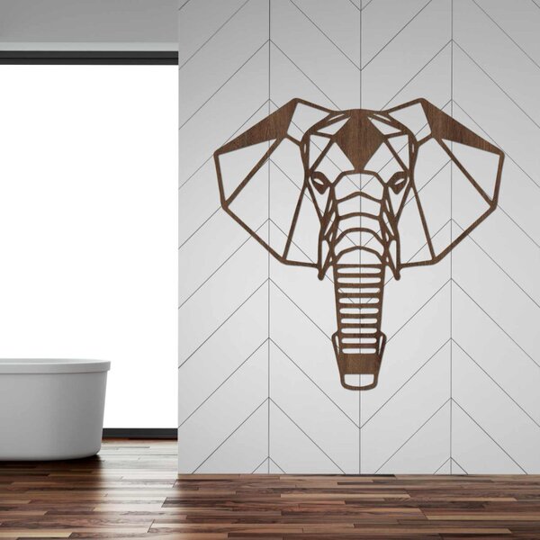 Decorațiune murală din lemn cu cap de elefant | LOXOD